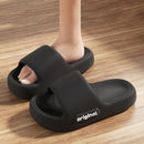 Chinelos Femininos de Plataforma Grossa Verão Palmilha Macia Eva Nuvem Chinelos Femininos com Estampa de Letras Antiderrapantes para Casa