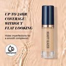 Conjunto de Maquiagem Facial BEAUTY GLAZED 3 Peças, Base Líquida Fosca à Prova d'Água de Longa Duração + Primer + Esponja