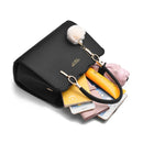 Yogodlns Bolsas Femininas Sacolas Grandes Bolsa de Ombro Quadrada de Couro PU com Pompom Transversal