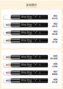 Caneta de maquiagem para olhos cor perolada, bastão iluminador, sombra rotativa, acabamento matte, à prova d'água, resistente ao suor, não borra facilmente, maquiagem colorida