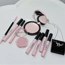 Kit de Maquiagem Multifuncional 9PC 4PC Batom Cremoso, 1 Pó Compacto, 1 Blush, 1 Delineador, 1 Máscara de Cílios, 1 Lápis de Sobrancelha Kit Cosmético Look de Câmera