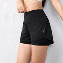 Shorts feminino de secagem rápida, cintura elástica, shorts esportivos ativos com bolsos