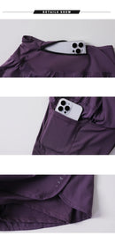 Shorts feminino de secagem rápida, cintura elástica, shorts esportivos ativos com bolsos