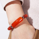 Pulseira de Charme em Barra Retangular de Olho de Tigre, Ametista e Pedra Natural , Cristal em Pó de Pedra Curativa, Joia de Chakra Bruta