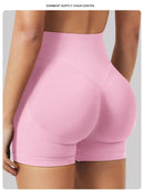 Shorts de verão femininos de cintura baixa, sem costura, shorts de academia, shorts de yoga, shorts de corrida e shorts de treino ciclismo de alta elasticidade