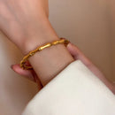 Pulseiras de Nó de Bambu em para Mulheres, Braceletes de Cor Sólida, Elegantes e Versáteis, Joia Simples e Ajustável para Presentes