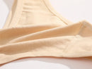 Conjunto 4 peças, Calcinha de algodão Sem costura Cintura baixa Tanga V-Cintura Cor sólida respirável Lingerie macia íntimos