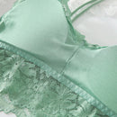 Kit 03 peças Sutiãs de Renda Feminino Top Confortável Bralette Cor Sólida Lingerie Sexy Colete Feminino Vazado Sem Arame Sutiã Sem Costura