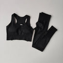 Conjunto de 2 Peças de Sutiã Esportivo Feminino Top de Fitness Profissional Sutiã Anti-Choque Leggings de Corrida Conjunto de Yoga Sutiã com Costas Bonitas