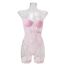 Conjunto de Lingerie de Malha de Luxo para Mulheres, Body Sem Costas, Conjunto de 3 Peças com Cinta-Liga, Vestidos Sensuais para Mulheres