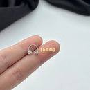 Brincos de Studs de Piercing Tragus Helix de Cristal CZ em Aço Inoxidável