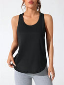 Colete esportivo feminino com letras bordadas de secagem rápida, roupa esportiva em tecido respirável, roupa casual