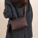 Bolsa Feminina com 3 Bolsos, Grande Capacidade, em Couro PU, Estampas Elegantes, Bolsa Transversal Simples Feminina