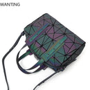 Bolsa Feminina Boston Handbags Bolsa Geométrica Luminosa Com Paetês A Laser Bolsa Transversal