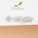 Conjunto de 3 Brincos de Argola com Zircônia , Simples, Redondos, Elegantes, Piercing Estético, Presente de Jóias