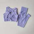 Conjunto de 2 Peças de Sutiã Esportivo Feminino Top de Fitness Profissional Sutiã Anti-Choque Leggings de Corrida Conjunto de Yoga Sutiã com Costas Bonitas