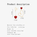 Brincos de Amor Assimétricos  Última Moda Simples e Versátil Brincos Longos