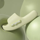 Chinelos Femininos de Plataforma Grossa Verão Palmilha Macia Eva Nuvem Chinelos Femininos com Estampa de Letras Antiderrapantes para Casa