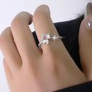 Anel de Guitarra com Nota Musical Joias Design Exclusivo Anéis Ajustáveis para Indicador Feminino Anel de Declaração