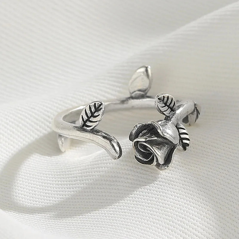 Anel de prata esterlina 925 com ágata natural que nunca desbota, estilo hip-hop, anel Unisex