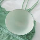 Kit 03 peças Sutiãs de Renda Feminino Top Confortável Bralette Cor Sólida Lingerie Sexy Colete Feminino Vazado Sem Arame Sutiã Sem Costura