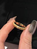 Anéis Retrô de Luxo Clássico Leve para mulheres, estilo artesanal com desenho em fio, versão larga e estreita