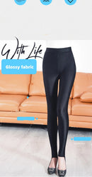 Leggings Femininas Tamanho 6XL Grande, Meias-Calças Térmicas de Inverno, Forro Fino de Lã, Cintura Alta, Sexy, Slim, Calças Elásticas, Leggings Femininas com Brilho