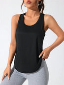 Colete esportivo feminino com letras bordadas de secagem rápida, roupa esportiva em rede respirável