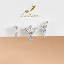 Conjunto de 3 Brincos de Argola com Zircônia , Simples, Redondos, Elegantes, Piercing Estético, Presente de Jóias