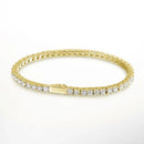 Pulseira KNOBSPIN  Moissanita Original, Prata Esterlina s925 Platinada com Ouro Branco 18k com GRA