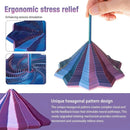 Estrela Sensory Antiestresse 3D Impressa, Alças de Fácil Pegada, Girador de Hexágono em Espiral para Estresse (Vermelho e Azul, 11,78 cm)