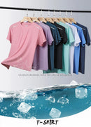 Camiseta Feminina de Corrida Refletiva - Top Esportivo de Seda Gel de Secagem Rápida, Respirável e Alta Elasticidade para o Verão, Camiseta Ativa de Manga Curta e Fresca