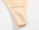 Conjunto 4 peças, Calcinha de algodão Sem costura Cintura baixa Tanga V-Cintura Cor sólida respirável Lingerie macia íntimos