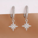 Brincos Longos com Duas Correntes e Pingente de Tassel  Aço Inoxidável Coreano com Zircônia, para Piercing