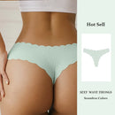 Calcinhas Sexy Sem Costura Femininas com Design Ondulado, Calcinha Ultraleve em Seda Gelada, Sexy, Cintura Baixa, Fio Dental Feminino, Lisa