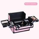 Maleta de Maquiagem Profissional com 4 Bandejas Ajustáveis, Estojo de Maquiagem com Trava e Compartimentos