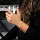 Pulseira KNOBSPIN  Moissanita Original, Prata Esterlina s925 Platinada com Ouro Branco 18k com GRA