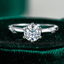 Anel de Diamante Moissanite COSYA 1/2/3CT Cor D Prata S925 Certificado de Laboratório Diamante Joia Fina Clássica