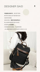 Mochila com Bordado Matelassê  Novo Estilo Coreano Versátil de Grande Capacidade, Bolsa de Ombro de Couro Resistente à Água