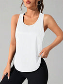 Colete esportivo feminino com letras bordadas de secagem rápida, roupa esportiva em tecido respirável, roupa casual