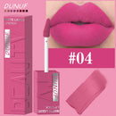 Batom gloss em tubo quadrado, 8 cores, aveludado mate, suave, fácil de aplicar, à prova d'água, volumizador tridimensional