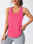 Colete esportivo feminino com letras bordadas de secagem rápida, roupa esportiva em rede respirável