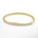Pulseira KNOBSPIN  Moissanita Original, Prata Esterlina s925 Platinada com Ouro Branco 18k com GRA