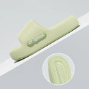 Chinelos Femininos de Plataforma Grossa Verão Palmilha Macia Eva Nuvem Chinelos Femininos com Estampa de Letras Antiderrapantes para Casa