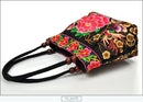 Bolsa de Ombro Feminina Bordada Pequenas Estilo Nacional Floral Bordado de Mão com Alça Superior Bordadas com Miçangas Bolsa com Aba