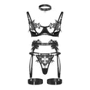 Conjunto Lingerie sensual sutiã aberta Roupa íntima transparente renda de luxo exóticos
