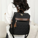 Mochila com Bordado Matelassê  Novo Estilo Coreano Versátil de Grande Capacidade, Bolsa de Ombro de Couro Resistente à Água