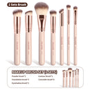 MAANGE Conjunto de 7 Pincéis de Maquiagem para Base, Pó, Corretivo, Blush, Pincel de Mistura com Cerdas Macias - Ferramentas de Beleza