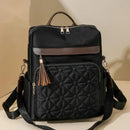 Mochila com Bordado Matelassê  Novo Estilo Coreano Versátil de Grande Capacidade, Bolsa de Ombro de Couro Resistente à Água