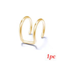 Brinco Falso de Metal Perfurado Único e Fashion, Cartilagem Circular Assimétrica, Joia Feminina